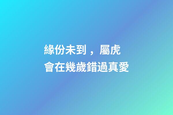 緣份未到，屬虎會在幾歲錯過真愛